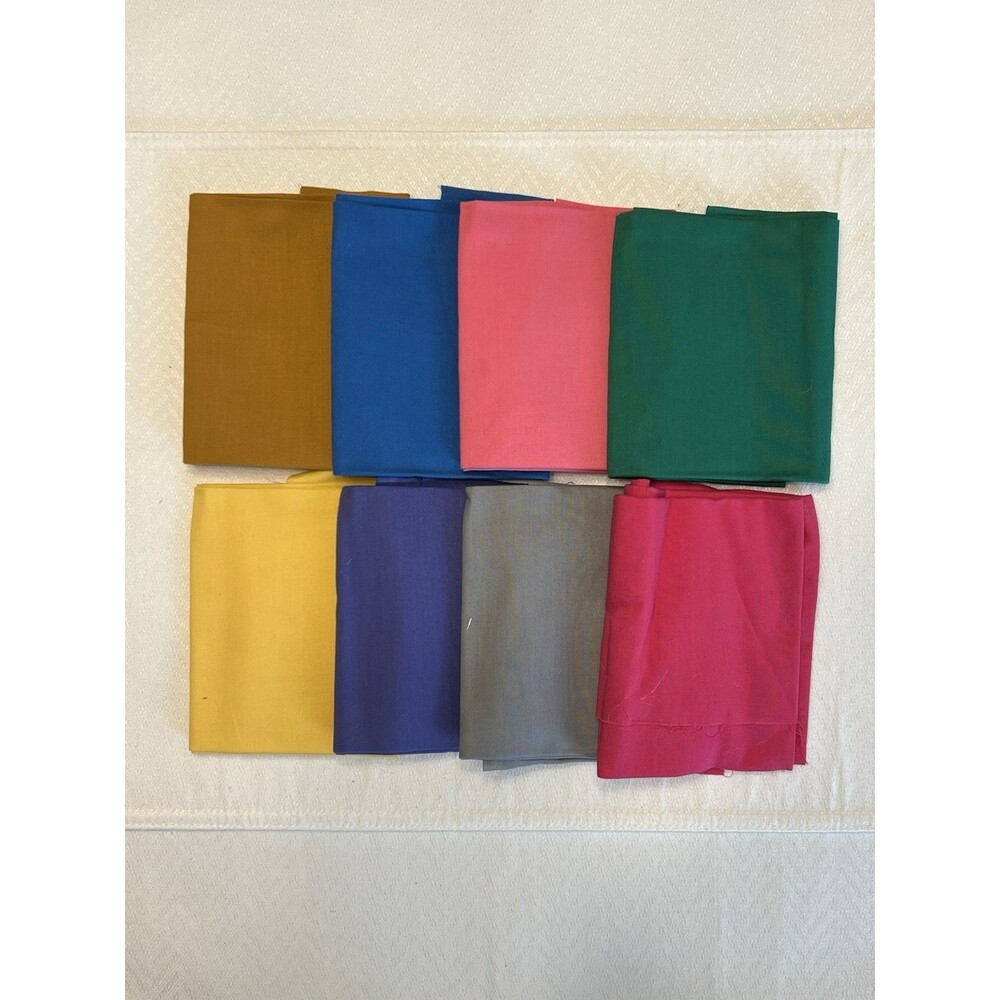 V.I.P By Cranston 8 Cotton 18” X 22” Asst Medium Solid Cotton Quilt Fat Quarters